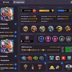 24 BILLION COINS ACCOUNT | Level 454 | CCP 87 | Great Cue Collection | 60+ Event Rings | Final Warning - Image 2