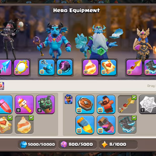 🔥5x Sceneries🔥 || Xp-266 || Th18 || 10k Gems || High Epic Equipment || Heroes 100-102-76-75-50 | 6 Builders | 1913 Cwl - Image 5