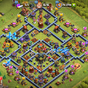 💥XP 222!TH 17 STANDARD!HEROS:71-75-62-64-34💥NC YES!ALL DARK BLUE WALLS!VERY STRONG DEFENCE!GOOD TROOPS!FULL MAX BH  - Image 1