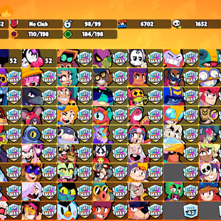 96K Trophies LVL92 | 98/99 Brawlers | 34 Max Brawlers - 27 Hypercharge | 315 Skins | 737 Pins | 337 Icons | 207 Sprays  - Image 1