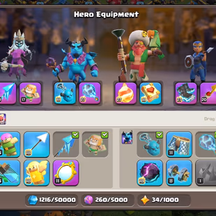🔥TH 18 NEAR MAX🔥AQ 95 BK 88 GW 65 MP 62 RC 50 || 5 EPIC EQUIPMENT MAX || NC 500 || GOOD BUILDER BASE || 5 SKIN - Image 5