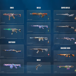 VLR4 | Gold 2 (Peak Immortal 2) - 8 Melee Skins - 16 Gun Skins (2 limited) - 4 battle pass - Total value 5500VP - VCT 20 - Image 3