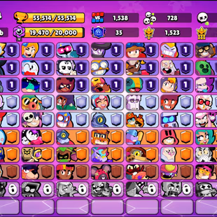 214 SKINS | 55.500 TROPHIES | 90 BRAWLERS | 11 HYPERCHARGE | 13 MAX | 35 PRESTIGE | 16 BUFFIES - Image 3