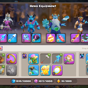 🔥TH 18 ALMOST MAX🔥XP 268-MEDALS 2200-ALL HERO MAX- 5 EPIC EQUIPMENT MAX AF 25-WALLS DEFENSE MAX-BEST DEAL - Image 6