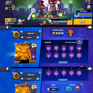 100k ALL TIME BEST TROPHY 🌟 92k TROPHIES🌟93 MAX POWER BRAWLER | 99 BRAWLER UNLOCK | 89 HYPERCHARGE | 496 SKIN - Image 2