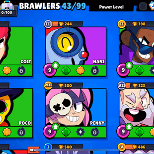 15k Trophies, 43 Brawlers, 545 gems, 2 Legendary Brawlers, 10000 Coins, 11 Skins, Description - Image 5