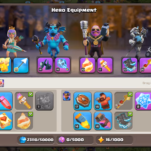 Xp-231 || Th18 || High Quality Epic Equipment || Heroes 80-80-59-58-41 || 6 Builders || High Defense  - Image 6