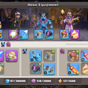 ||XP-92 Th12 account|| Wall& Heros max|| 6 epic equipment available|| Name change 500 gems available||  - Image 8