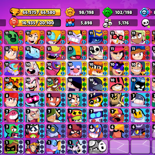 14 TITLES | 311 SKINS | 66.600 TROPHY | 98 BRAWLERS | 27 HYPERCHARGED | 30 MAXED BRAWLERS | 1 BUFFIES - Image 4