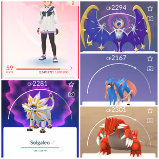 Lvl 50 [Solgaleo/Lunala] | 48 Legendary | Kyogre | Groudon | Zacian | Lugia | Ho-Oh | Regidrago | Valor | 957 - Image 1