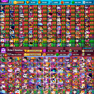 Trophy 79k💎Brawler 101x All💎Max Brawler 80x [] Hypercharge 77x [] Skins 507x [] Profile icones 565x [] 8064 Trophy Hit - Image 3