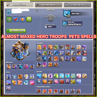 🎯TH18 ACCOUNT - 25 EQUIPMENTS LOADED - 14 SKINS 💎- HIGH HERO - OLD OBSTACLES - 812 GEMS - INSTANT DELIVERY - Image 3
