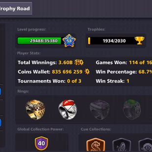 Level 58 - Coin 835M - Cash 85 - Rank Veteran - Trophy 1934 - Legendary Cubes 1 - Lucky Shot 3x - Code1152 - Image 5