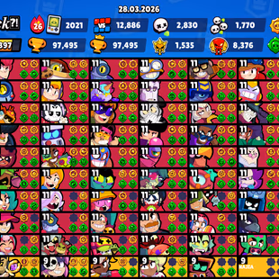 All Brawler🔥92 Max🔥Trophy 97K | Hypercharge 79 | Super Best 411 Skins Collection | Old Collection Account | BEST-DEAL - Image 1