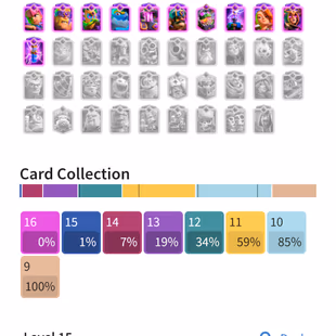 STACKED | XP-44 | 11 evo | | 33k+ GOLD | | HTrophies: 9590| 121/121 Cards | | Arena 24 | 9 max card | 68 Rare emotes | 5 - Image 1