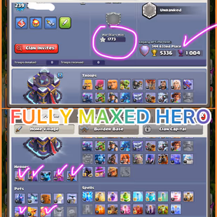 🎯HIGH VALUE  ALMOST MAX TH15 👹| 24 EQUIPMENTS  | LEGEND TOUCHED  | 11 HERO SKINS  | MAX HEROES (MP LEFT)  | BH10  - Image 5
