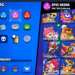 361 SKINS | 90 HYPERCHARGED | 94.038 TROPHIES | 95 BRAWLERS | 95 MAX BRAWLERS | 18 BUFFIES  - Image 3
