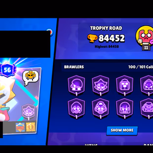 468 SKINS | 84.500 TROPHIES | 100 BRAWLERS | 51 HYPERCHARGE | 77 MAX | 56 PRESTIGE | 23 BUFFIES - Image 5