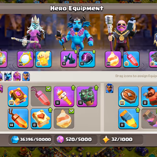 🔥[ TH-17 NEAR MAX ] 🔥XP 218 WALLS MAX || HEROS: BK 100 AQ 100 MP 75 GW 75 RC 50|| RS 27 FB 27 EB 26 GG 25 SB 27 MM 27 - Image 5