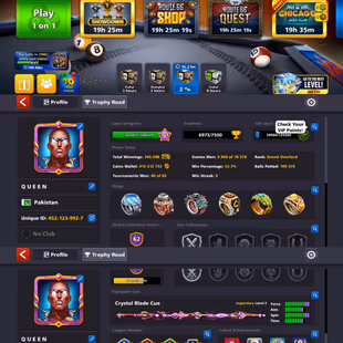 🌟LEVEL 369🌟18/20 LEGENDARY CUES OPEN || 400 MILLION COINS || RENAME AVAILABLE || OLD RARE COLLECTION || INSTANT - Image 2