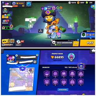  374 GEMS | 100/100 | 66.8K TROPHY | 57 MAX [ 54 HYPERCHARGED ] | 17 BUFFIES | 380 RARE SKINS | 33 PRESTIGE  - Image 1