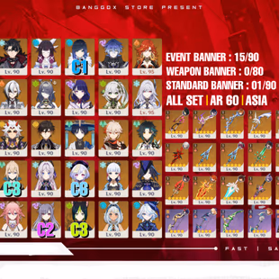 ASIA / ENDGAME / 40 FIVE STAR CHAR / 23 FIVE STAR WEAPON / YELAN C1 / HUTAO C1 / KLEE C1 / UID 8003 - Image 2