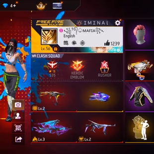 LVL 56 | GREEN ANGELIC PANT | DRACO AK & CHROMASONIC MP40 | 3 EVO & 25 MYTHIC GUNS | PRIME 3 | OLD EMOTES - Image 1