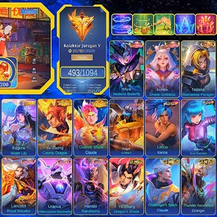 493 SKINS | 2 LEGENDARY | 3 KOF | 3 ASPIRANT | 2 PRIME | 3 ANNUAL STARS | 9 ZODIAC | 26 LIMITED | 44 RARE | EPIC RECALL - Image 1