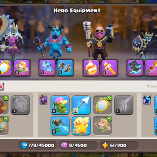 TH15 FULL MAX! RARE/ SCENERY SKIN!! HEROES 90-90-70-65-40-10! SB/MAX GG/20 FB/MAX RS/20 EB/20! HERO SKIN 10X PAINTER SNR - Image 6