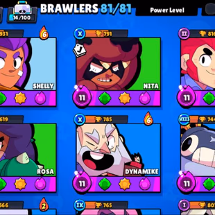 STAR BUSTER SHELLY SKIN - 81 Brawlers - 38 Hypercharged - 63 TOTAL MAX - 71000 Trophies - 300 Skins - Mythic Skins - Image 4