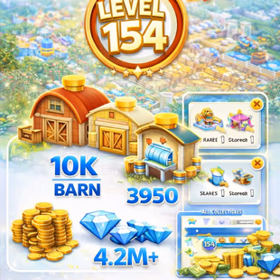 🎯NW STOCK] LEVEL 154 ACCT () 10K BARN (👹) 3950 SILO ()888 DIAMONDS () 4 MILLIONS COINS () INSTANT DELIVERY - Image 1