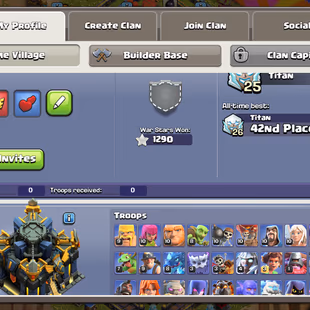 Scenery Account || Xp-229 || Th17 || High Defense || High Equipment || Heroes 91-91-55-63-42 || 6 Builders - Image 2