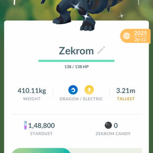 🔥8x SHINY LEGENDARY DIALGA ZEKROM KYUREM RESHIRAM 💎 LEVEL 34 [] LEGENDARY 44 [] SPECIAL BG RESHIRAM - Image 7