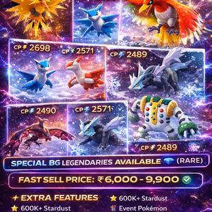🎯OG STRONG ACCT | 80 LEGENDARY 👹 SPECIAL BG  | ZAPDOS  | HO-OH  | KYUREM | REGIGIGAS  | INSTANT  - Image 1