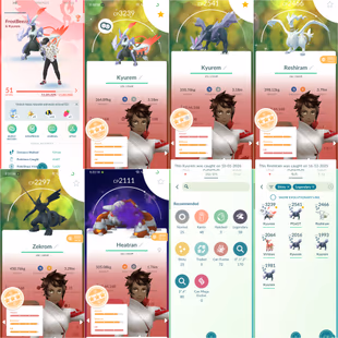 LEVEL 51 🔥 58 LEGENDARY  🌟 7 SHINY LEGENDARY SHINY FUSION KYUREM  SHINY KYUREM SHINY GENESECT  8X PREMIUM RAID PASS  - Image 2