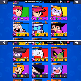 30K Trophies LVL188 | 80/101 Brawlers | 9 Max Brawlers - 3 Hypercharges | 103 Skins | 390 Pins | 222 Icons | 98 Sprays - Image 4