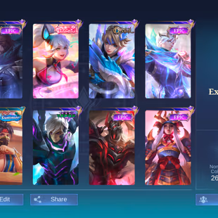VALENTINE FANNY || MANY EPIC SKIN || 110 SKIN ||EX 58 STAR || 73 HERO UNLOCKED - Image 1