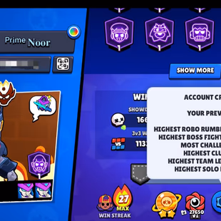 Master1 Ranked🌟 | 52K Trophies🍁 | 54 Level Max | 100 brawler | 380 skins | 88 hypercharge  | The More... - Image 3