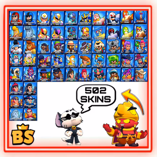502 Skins |  Lvl 187 | 99 Brawlers | 99 max 97 Hypercharged |  736 Gems 53k Bling Meteoric Fame2 - Image 6