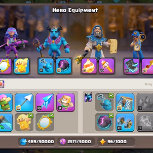 🔥[3 EPIC EQUIPMENT MAX]🔥TH 18 4 HERO MAX || BK 105 AQ 105 MP 52 GW 75 RC 50 || 19 HERO SKIN || BUILDER BASE MAX - Image 5