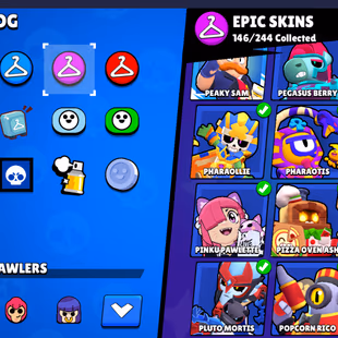361 SKINS | 90 HYPERCHARGED | 94.038 TROPHIES | 95 BRAWLERS | 95 MAX BRAWLERS | 18 BUFFIES  - Image 2