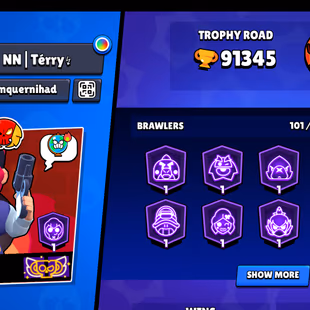 3v3 WINS | 91.5K TROPHY-390X SKINS | 101/101 BRAWLER | 41X MAX | 40X HYPER | HUGE OLD SKINS | 46 TOTAL PRESTIGE - Image 3