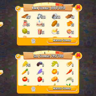 🔥6000 BARN STORAGE LEVEL 80🔥6000 BARN FILLED | SILO 1144:2050 | 984 DIAMOND | 6.2 MILLON COINS | CHECK PHOTO | INSTANT - Image 1