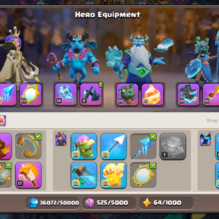 Th16 Almost Max [4500-War Star]-[Cyber Secnry] | Hero-95-95-70-45 | Equipment-15-Epic Almost Max | XP-241| Defence Wall  - Image 5