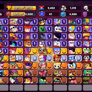 317 SKINS | 70.100 TROPHIES | 100 BRAWLERS | 64 HYPERCHARGE | 65 MAX | 47 PRESTIGE | 11 BUFFIES - Image 3