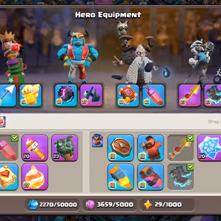 270🔥RARE TH18 MAX 99 PERCENT 13X EPIC EQUIPMENT MAX🔥CYBER SCENARY AND 40X SKIN | 5 HERO MAX-105-105-95-80-55 | BH 10 - Image 6