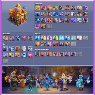 | RAREST | 😈 368 HIGHEST EXP | TH 16 BASE ALMOST MAX | HIGH HEROES | 4 SCENEARIES | 14 HEROES SKIN | INSTANT DELIVERY  - Image 4