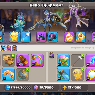 [2797 WAR STARS] TH17 NEAR MAX | HERO 91-100-63-75-50 | MANY MAGIC ITEMS | VERY NICE EQUIPMENT | 4794 ATB | - Image 4