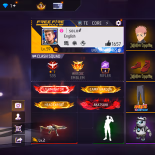 LVL 59 | SUKUNA ITADORI & NARUTO OROCHIMARU BUNDLE | 1 EVO & 9 MYTHIC GUNS | PRIME 2 | OLD EMOTES | INSTANT DELIVER - Image 2