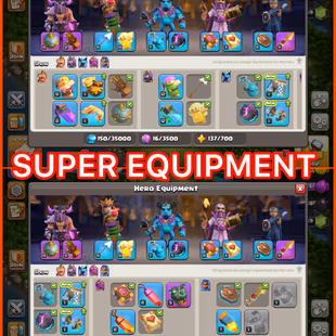 🎯HIGH VALUE) 22 EQUIPMENTS👹 LOADED 6 HEROES SKINS ALMOST MAXED TH14 ALMOST MAXED HEROES 66-72-41-40-19  BH9 FASTEST - Image 5